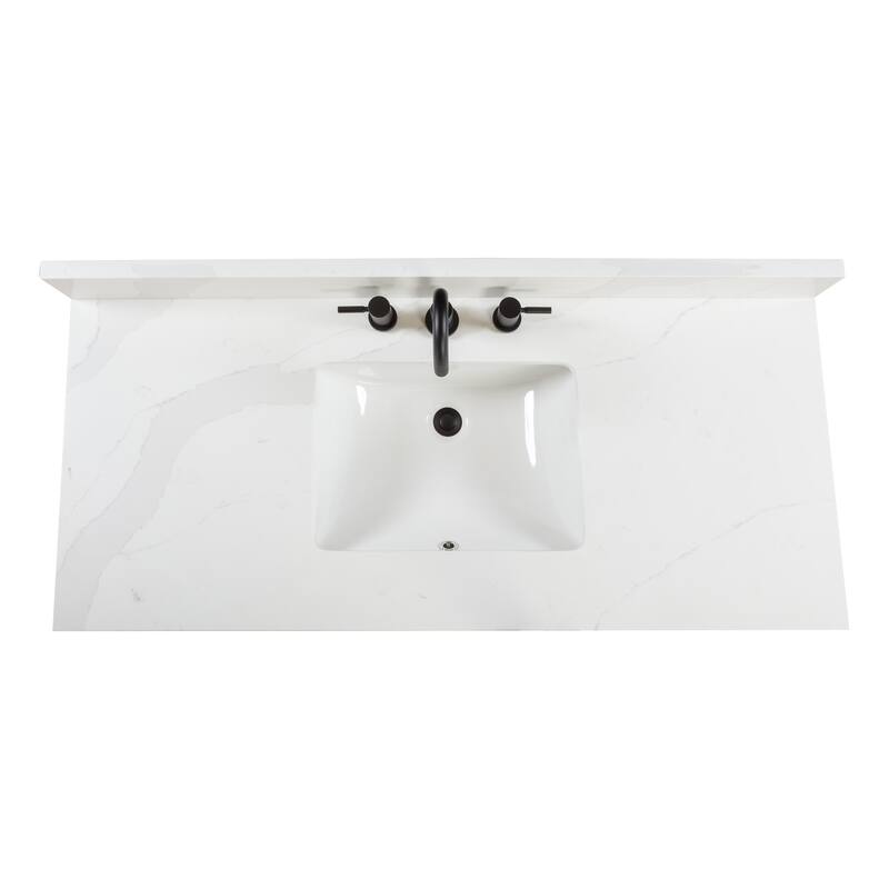 Avanity Adele 49 in. Vanity Combo in Natural Oak finish with Calacatta Quartz Top