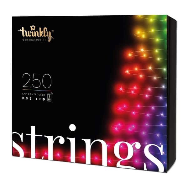 slide 2 of 8, Twinkly Smart Decorations 65.5 Foot Multicolor LED Indoor/Outdoor String Lights - 40