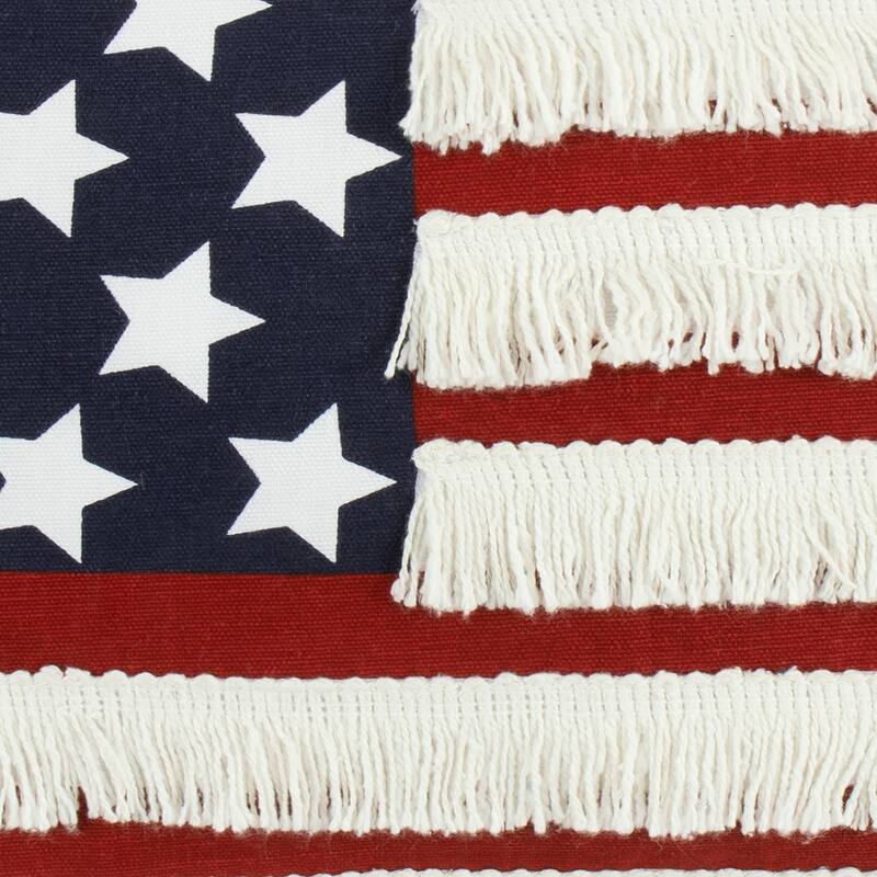 Lush Decor American Flag Fringe Decorative Pillow
