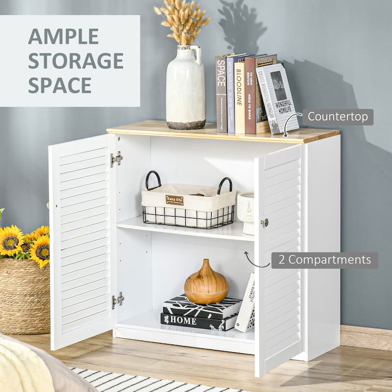 Kitchen Cabinet with Roomy Storage and Natural Wood Top for Every Room