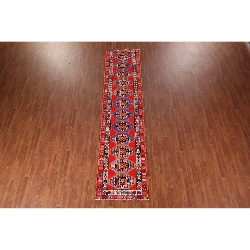 Anatolian Oriental Runner Rug Hand-Knotted Wool Carpet - 3'0"x 12'7"