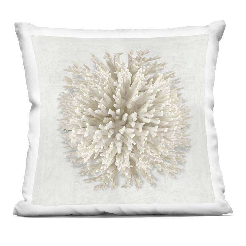 Stupell Natural Round Coral Decorative Printed Throw Pillow Design by Caroline Kelly - Accent - Polyester - Off-White - Single