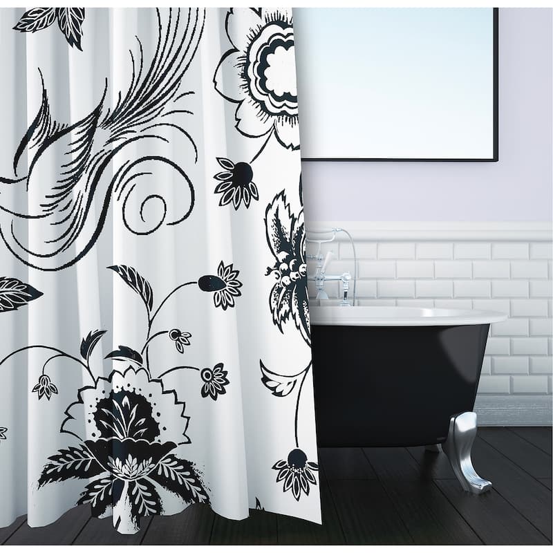 Traditional Bird Floral Shower Curtain