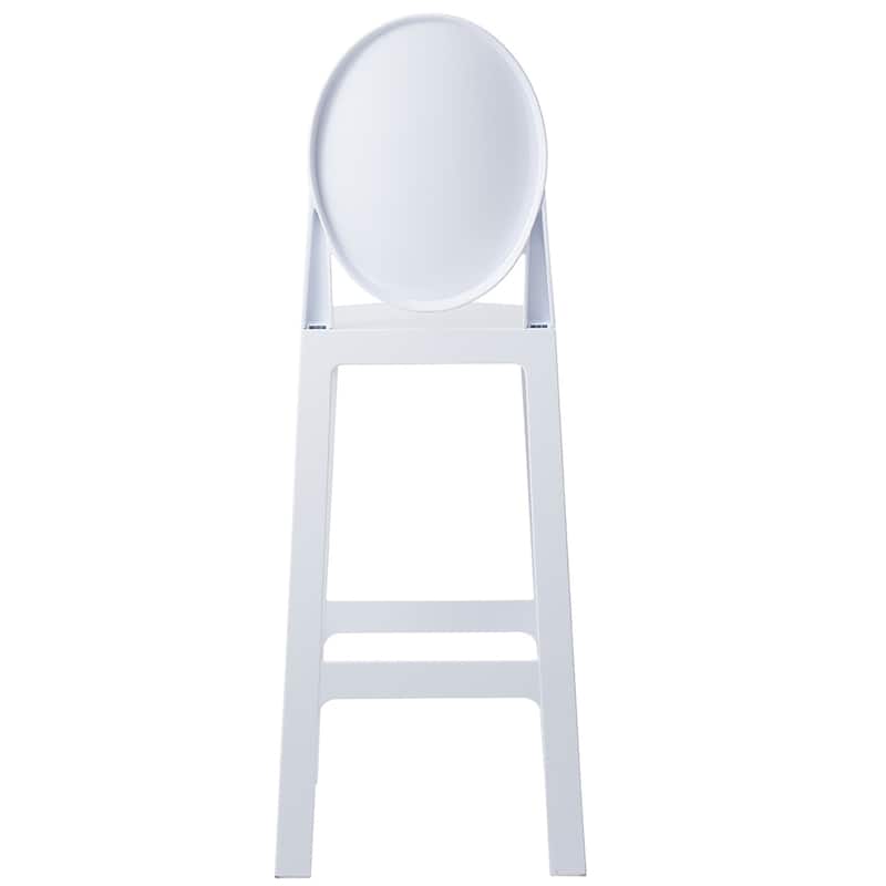 Set of 2 Clear Modern 30" Seat Bar Stool Counter Height With Back Plastic Chairs For Home Restaurant Office
