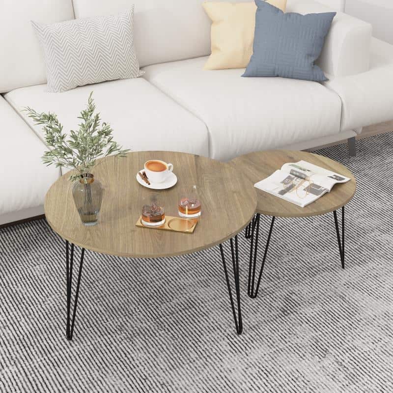27.56'' Round Nesting Coffee Table Set of 2