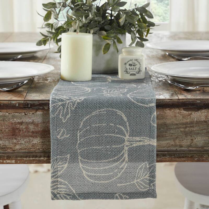 Silhouette Pumpkin Grey Runner 12x36