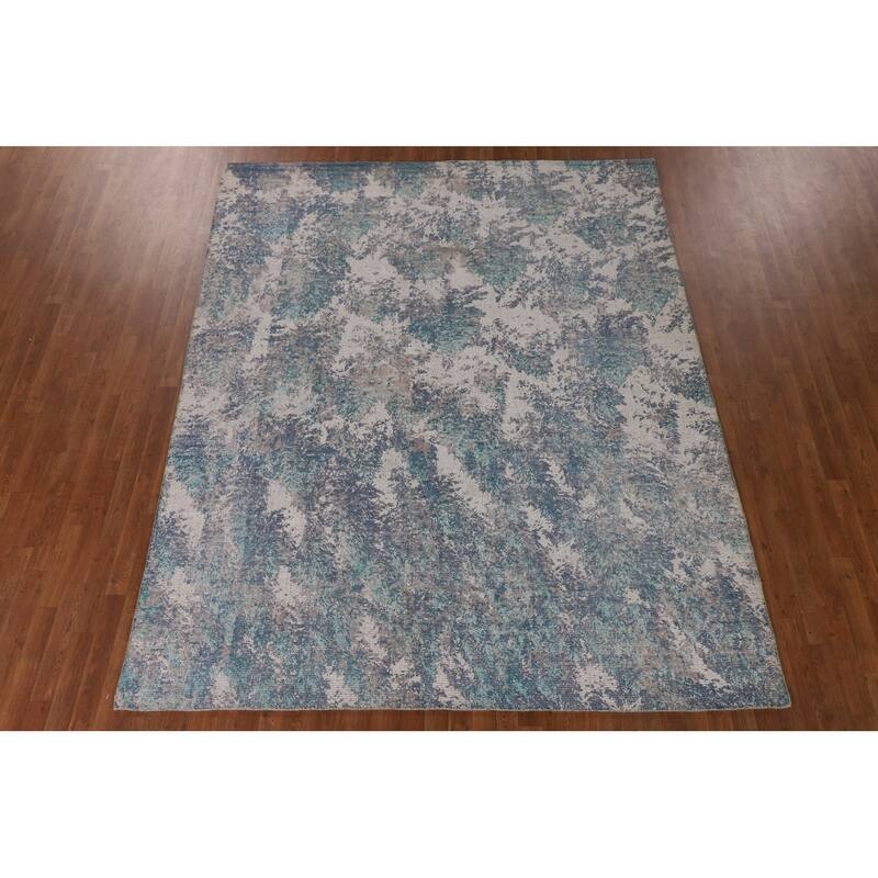 Modern / Abstract Area Rug Handmade Multi-Color Wool Carpet - 7'11"x 9'10"