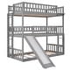 preview thumbnail 7 of 16, Triple Bunk Bed with Slide and Built-in Ladders