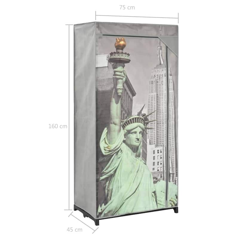 vidaXL Wardrobe New York 29.5"x17.7"x63" Fabric - 29.5" x 17.7" x 63"