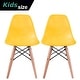 preview thumbnail 15 of 17, Set of Two Kids Toddler Chair Side Armless Natural Wood Legs Eiffel For Kitchen Desk Work Bedroom Playroom Preschool Yellow