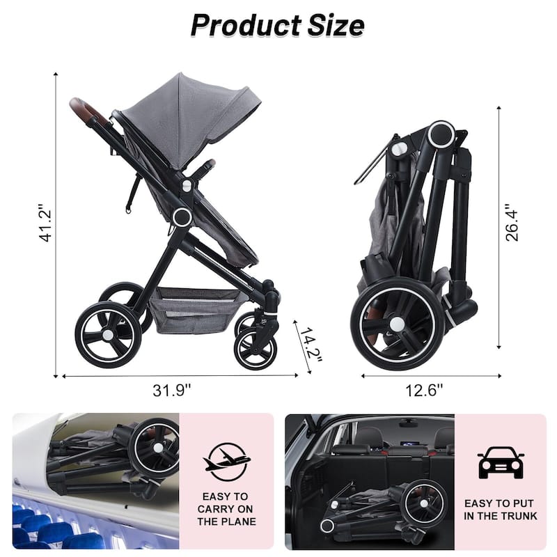 Convertible Baby Stroller for Toddler 1-3