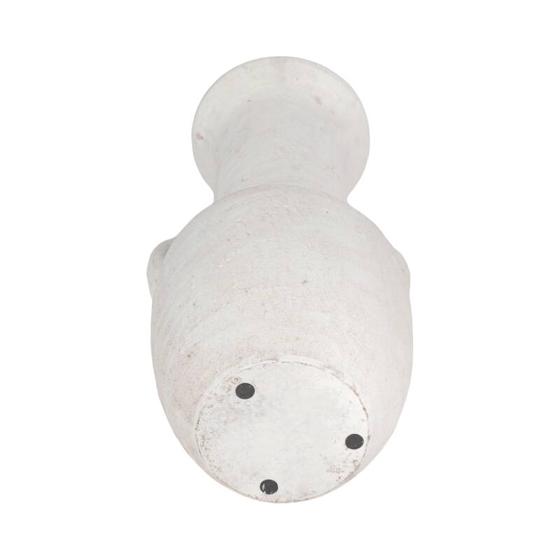 Ceramic Nomad Rough Finish Amphora Vase - White, 19"