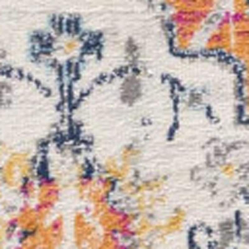 HomeRoots Floral Medallion Mid-Century Runner Area Rug - 168 in. x 27 in. x 0.4 in.
