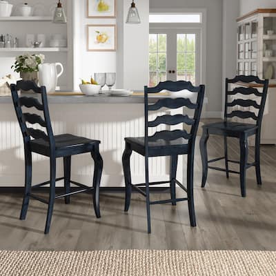 Eleanor French Ladder Back Wood Counter Chair (Set of 2) by iNSPIRE Q Classic