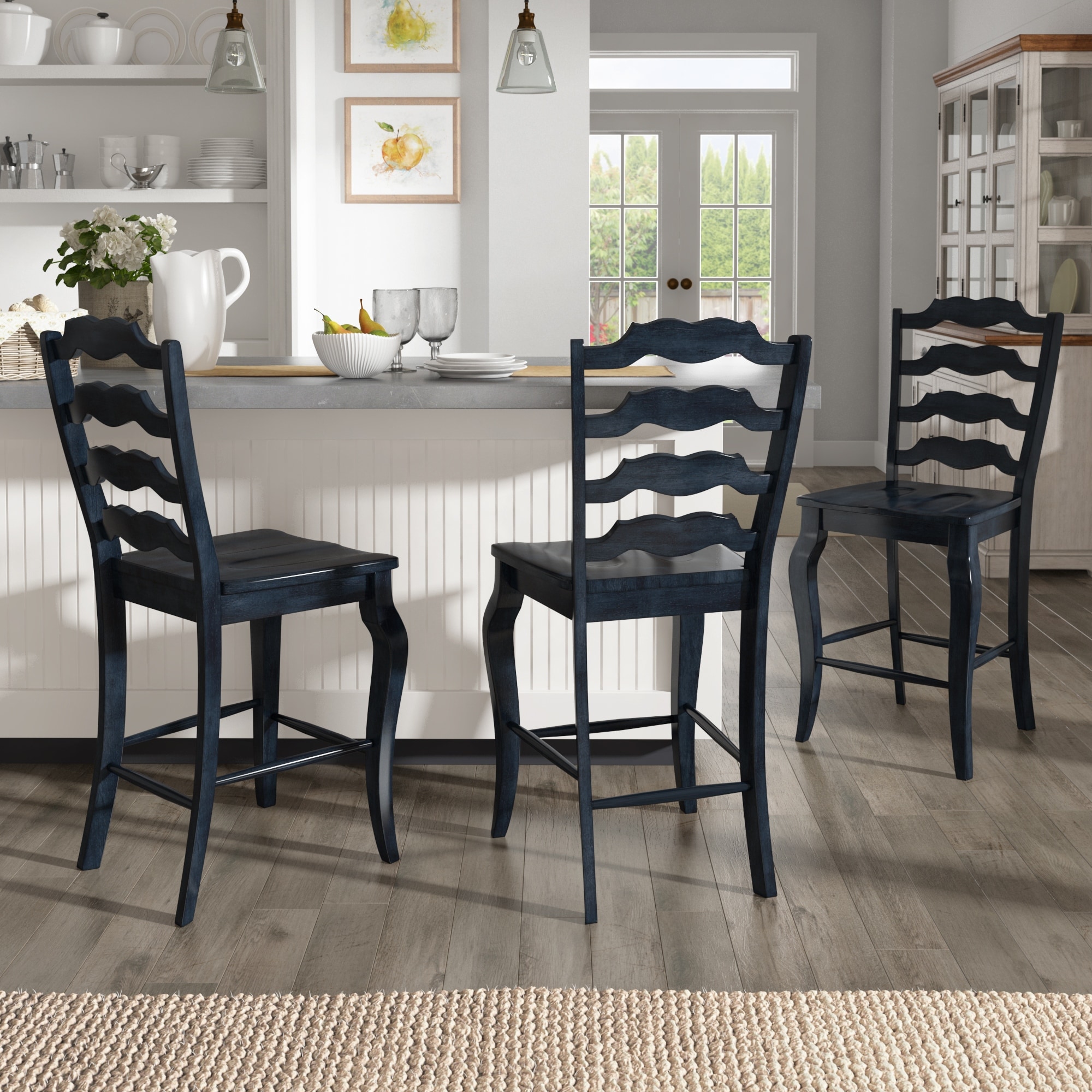iNSPIRE Q Classic Eleanor French Ladder Back Wood Counter Chair (Set of 2)