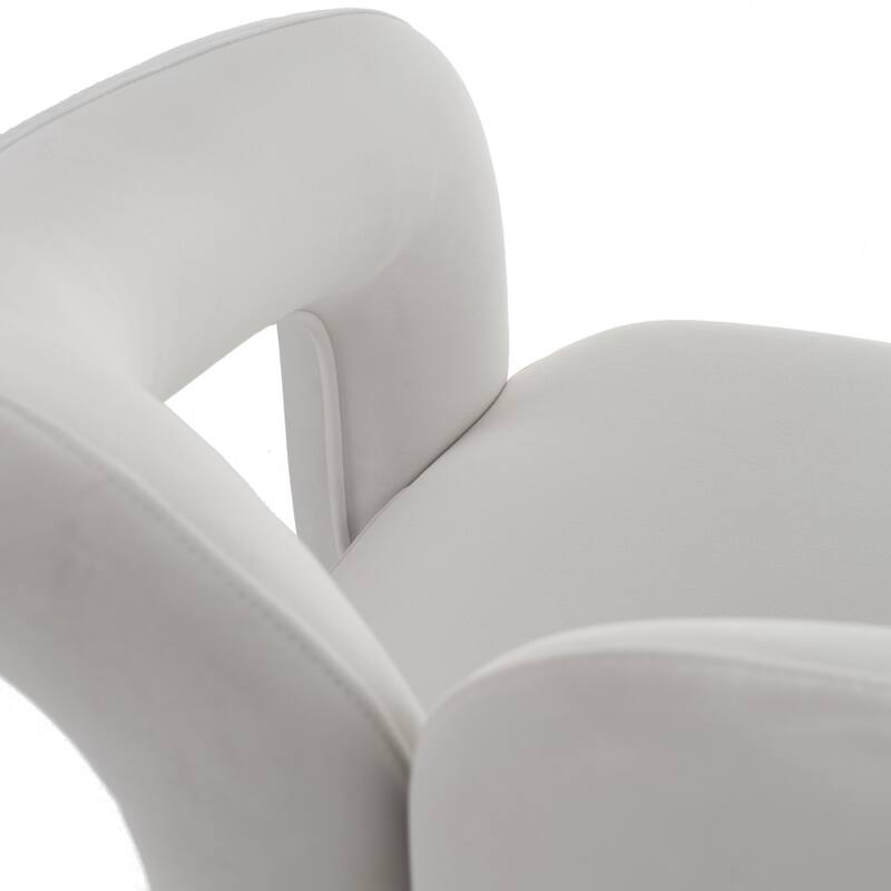 Modrest Ellen Glam White Velvet Dining Chair