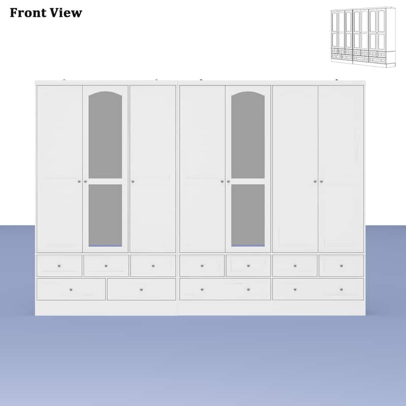 78.7"H Combo Twin Wardrobe Set Elegance Meets Utility Armoires Closet