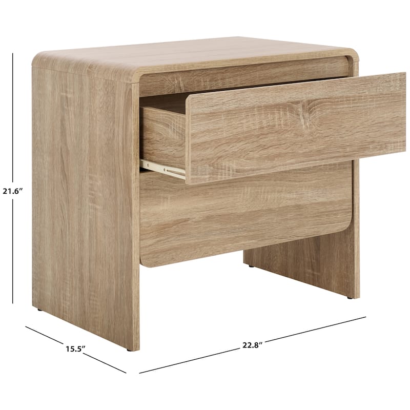 SAFAVIEH Arsenio 2-Drawer Nightstand Table