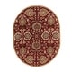 preview thumbnail 74 of 122, Patchway Handmade Classic Floral Wool Area Rug 6' x 9' Oval - Burgundy - Oval