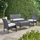 preview thumbnail 2 of 39, Cordoba Outdoor Wicker 4-piece Conversation Set with Cushions by Christopher Knight Home