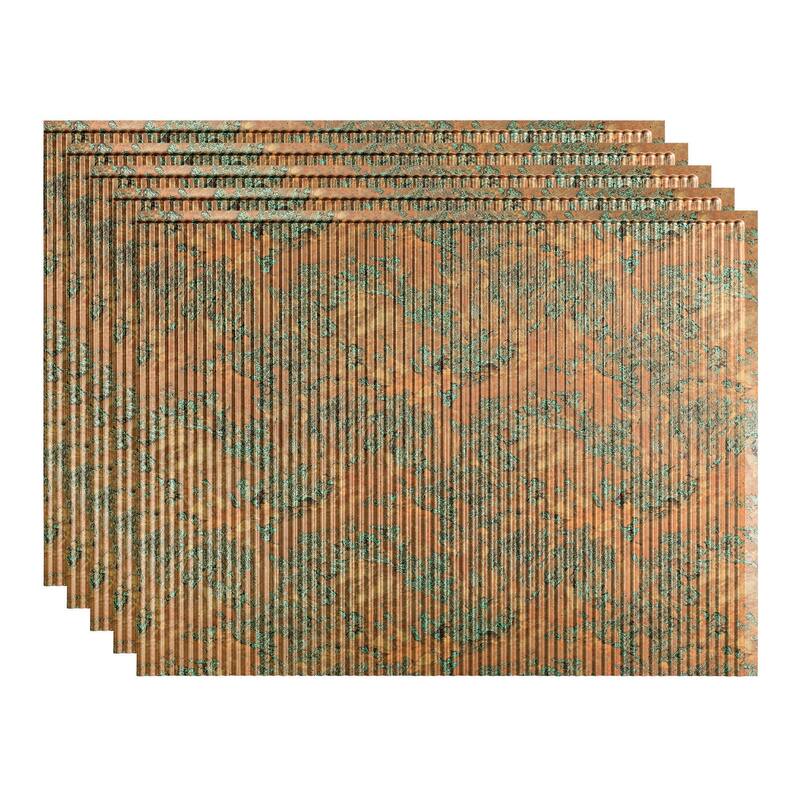 FASÄDE Rib Decorative Vinyl Backsplash Panel - 5 Pack - Copper Fantasy