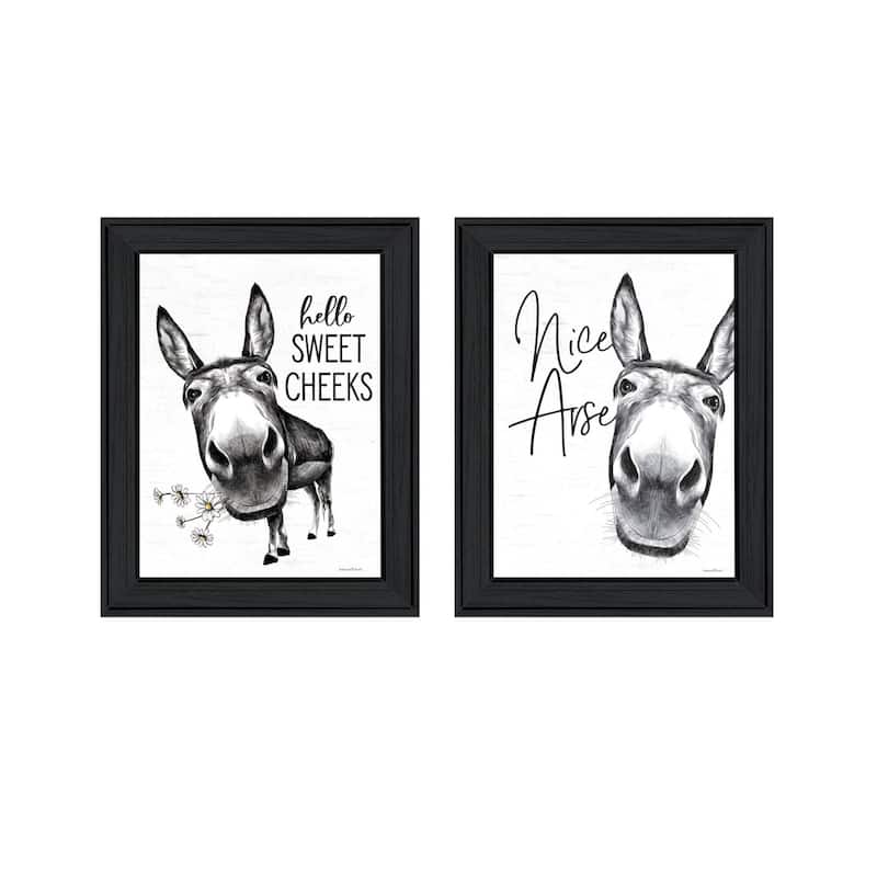 Trendy Decor 4U "Hello Sweet Cheeks!" Printed Framed Wall Art by Lettered & Lined - Charcoal - 15 x 19