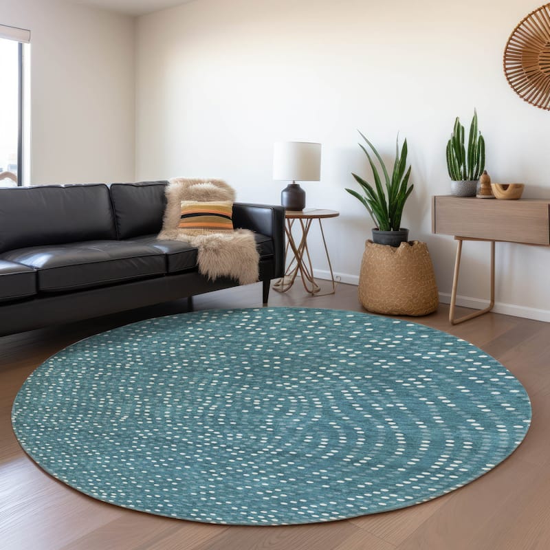 Premium Washable Super Soft Modern Confetti Mayfield Rug - Teal - 8' x 8'