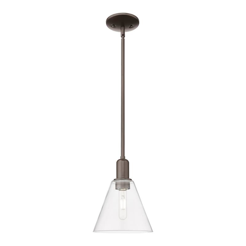 Innovations Lighting Endless Possibilities Arcadia - Berkshire Glass - 1 Light 8" Stem Hung Mini Pendant - Clear/Oil Rubbed Bronze
