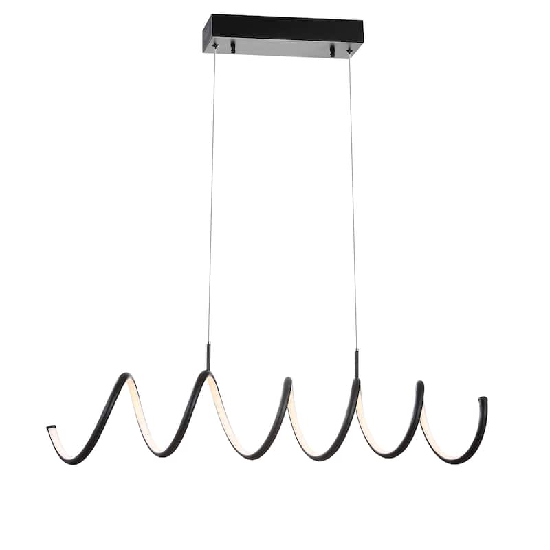 Scribble 31" Dimmable Adjustable Integrated LED Metal Linear Pendant, Chrome by JONATHAN Y