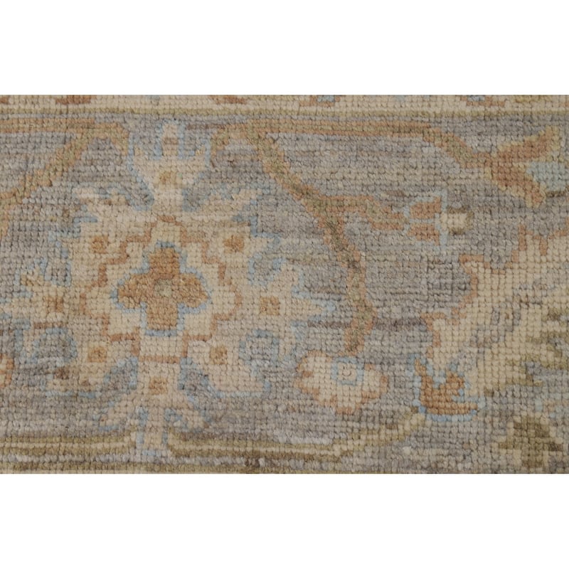Hand Knotted Oriental 100% Wool Carpet Transitional All-Over Navy Blue & Blues Oushak Area Rug - 11' 11'' X 8' 11''