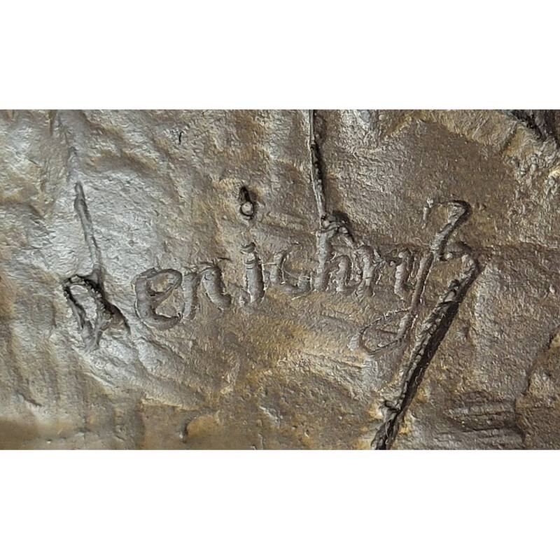 French Imitative BullImitative dog Puppy Imitative Dog Bronze Bust Sculpture Statue Decor On Marble Base