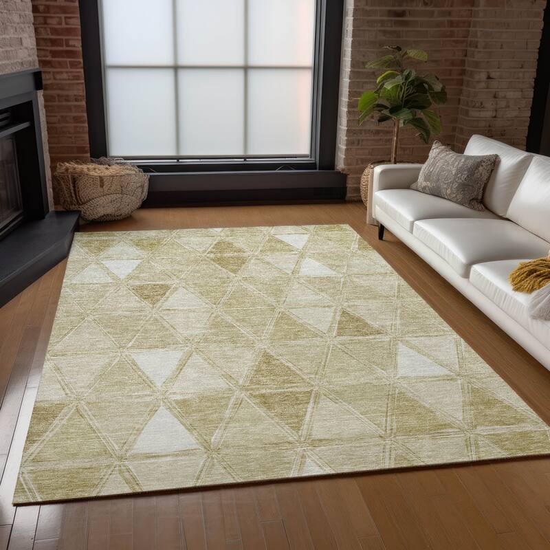 Machine Washable Indoor/ Outdoor Chantille Modern Diamonds Rug