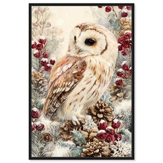 Christmas Forest Owl III Wall Decor Canvas Print by Art Remedy