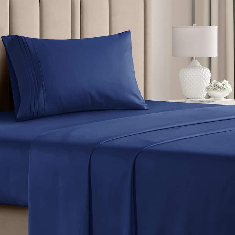 CGK Linens Brushed Microfiber Soft Wrinkle free 4 Piece Bed Sheet Set