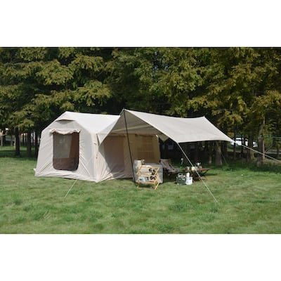 9.8 x13ft with canopy, Inflatable Camping Tents with Hand Pump, Air Glamping Tents, Waterproof and Windproof