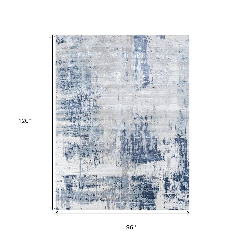 HomeRoots Abstract Contemporary Rectangle Area Rug - 120.00 in. x 96.00 in. x 0.25 in.