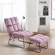 preview thumbnail 17 of 67, MCombo Accent Chair with Ottoman,Velvet Modern Side Pocket Metal Legs Club Chair,0014