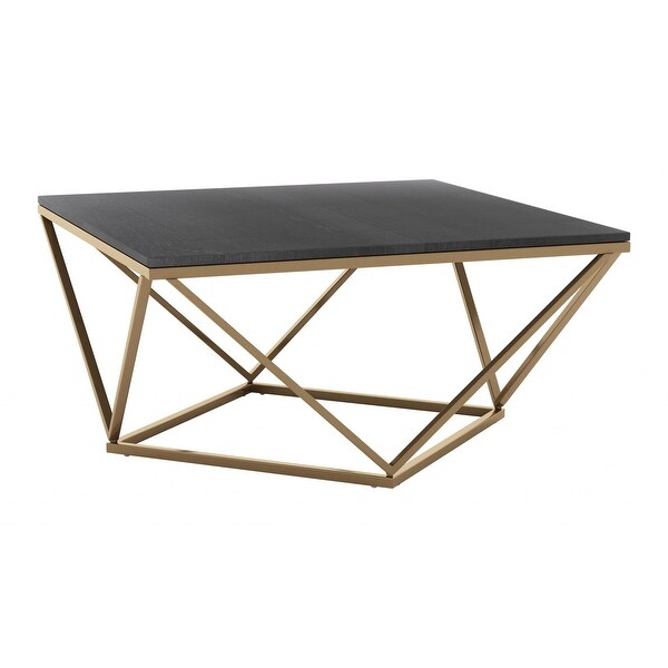 Black Marble and Gold Coffee Table - 34.4 W x  17.2 D x  34.4 H