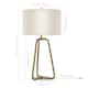 Bryan Golden Antique Brass Finish Table Lamp with Linen Shade