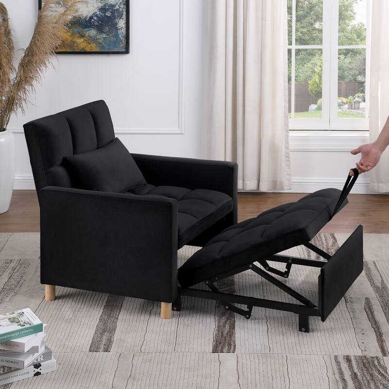 Convertible Sleeper Sofa Chair Bed, Adjustable Chair with Pillow, Multi-Functional Sleeper Chair