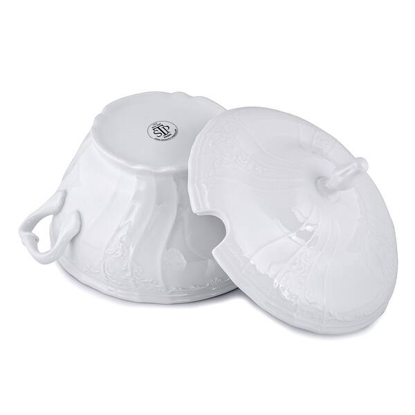 Bernadotte 2.6 Qt Bohemian Porcelain White Tureen 2.6Qt On Sale