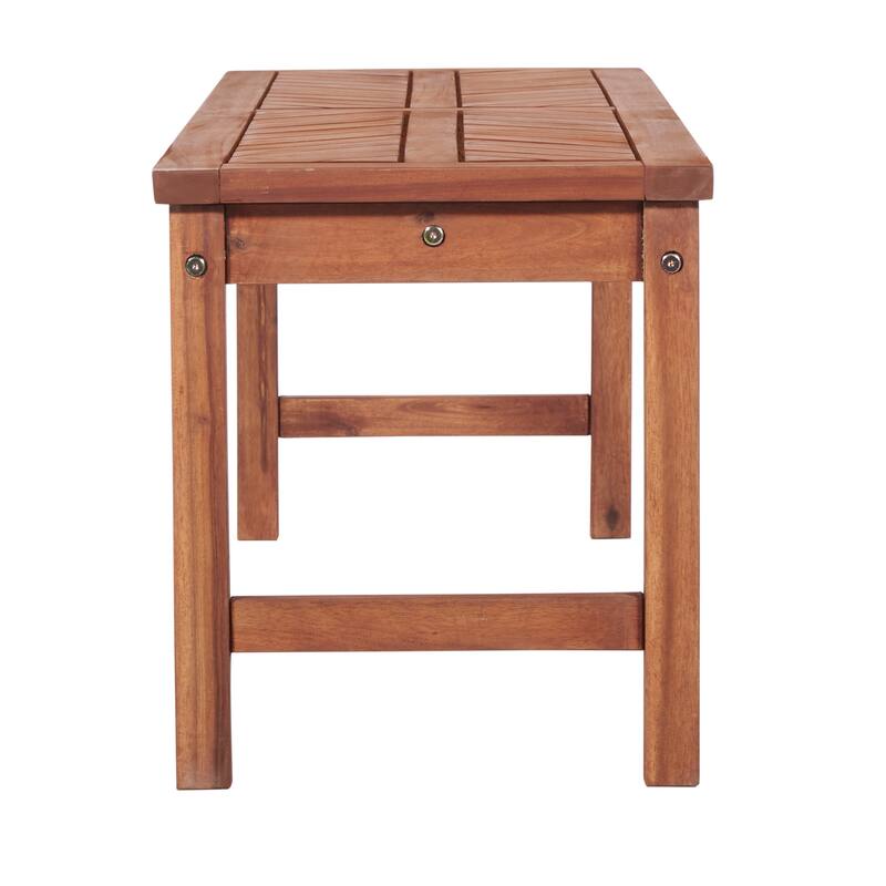Walker Edison Elephant Point Acacia Wood Chevron Bench