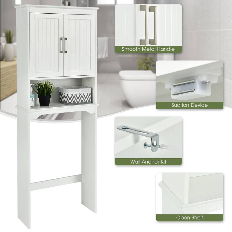 Costway Over The Toilet Space Saver Bathroom Organizer w/ Storage