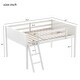 preview thumbnail 11 of 16, Wood Low Loft Bed w/Ladder,Ladder Can Be Placed On The Left Or Right White