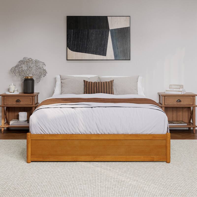 Barcelona Panel Platform Bed with Twin XL Trundle