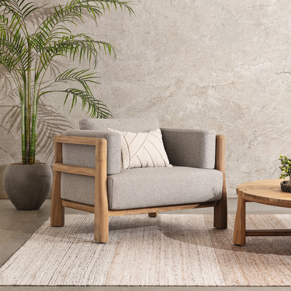 Classic Home Aston Teak Wood Outdoor Accent Chair