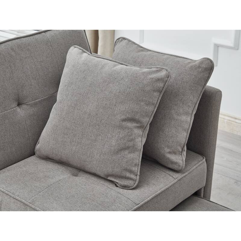 4-in-1 Sofa Bed - Convertible Recliner with Wood Frame
