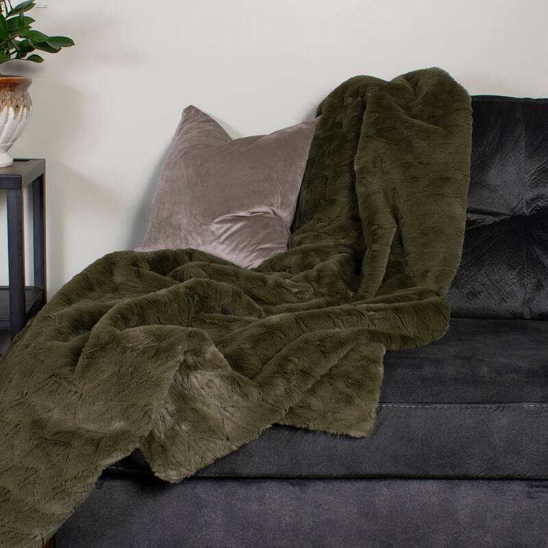 Allan Andrews Faux Angora Throw