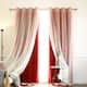 Aurora Home Mix and Match Blackout Tulle Lace Sheer 4 piece Curtain Panel Set - 52"W x 96"L - Cardinal Red