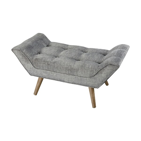 18” Gray Button Tufted Volkov Bench - N/A